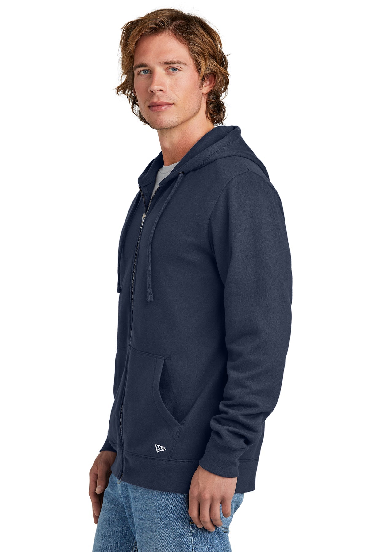New Era Comeback Fleece Full-Zip Custom Hoodies, True Navy