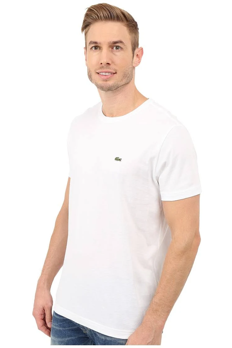 Custom Lacoste Mens Pima Cotton T Shirt TH6709 White