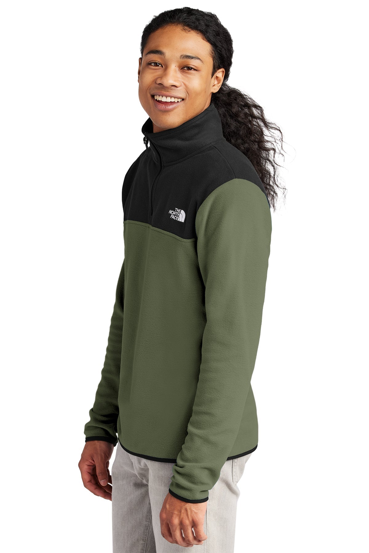 The North Face Glacier Custom Fleece 1/4 Zips, New Taupe Green