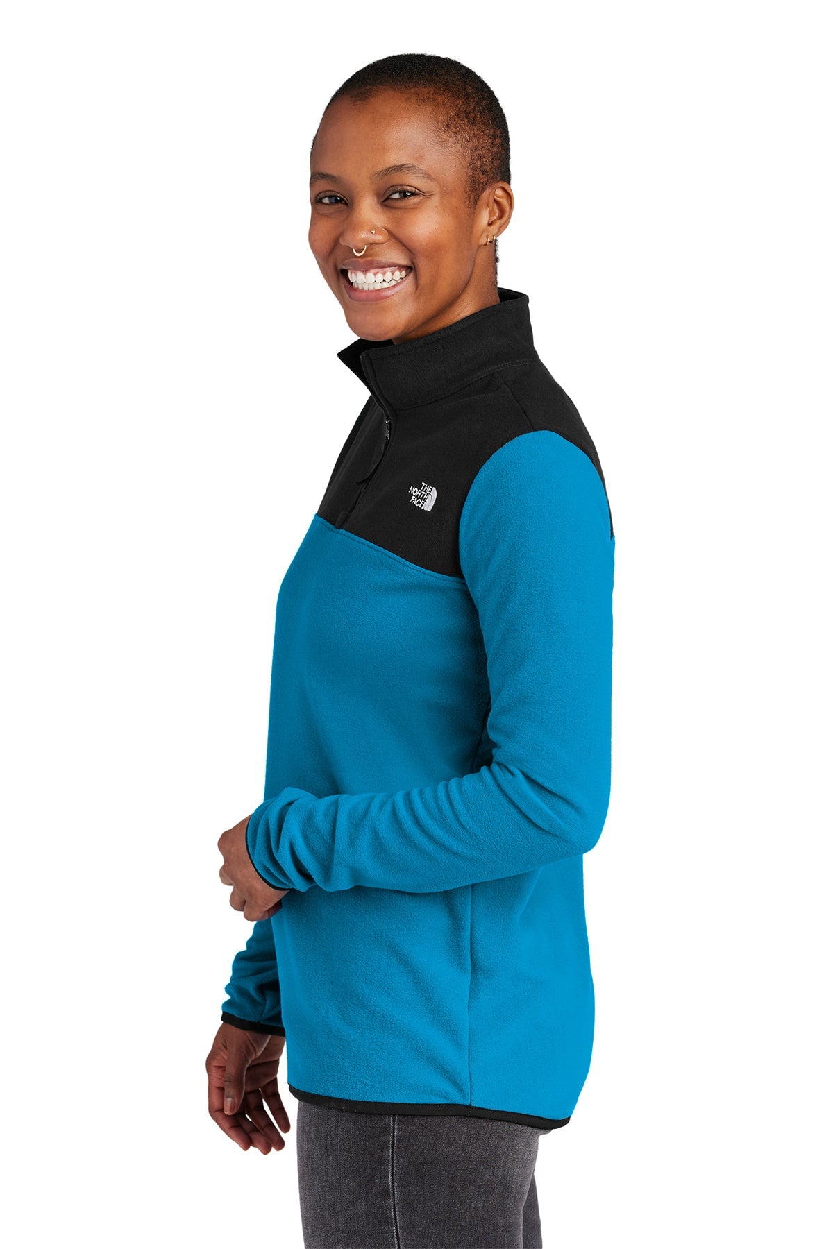 The North Face Ladies Glacier Custom Fleece 1/4 Zips, Hero Blue