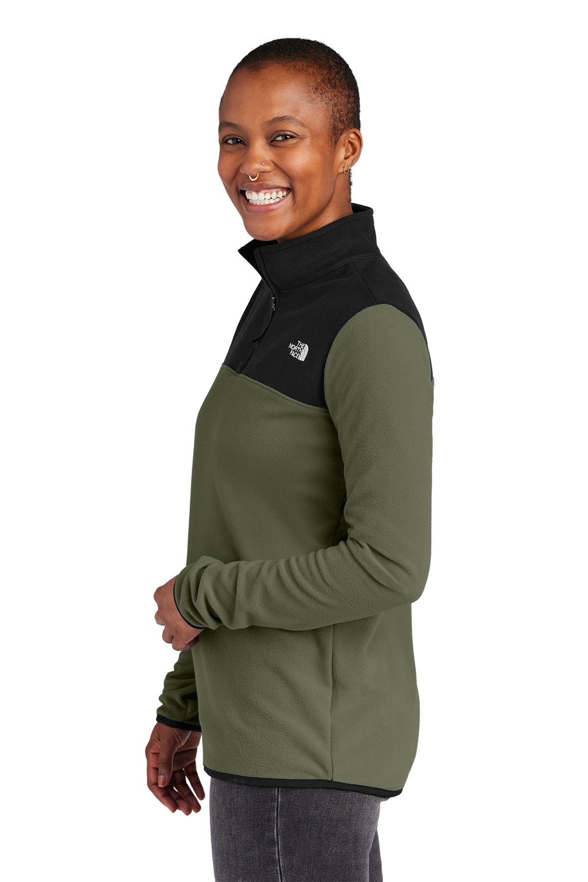 The North Face Ladies Glacier Custom Fleece 1/4 Zips, New Taupe Green