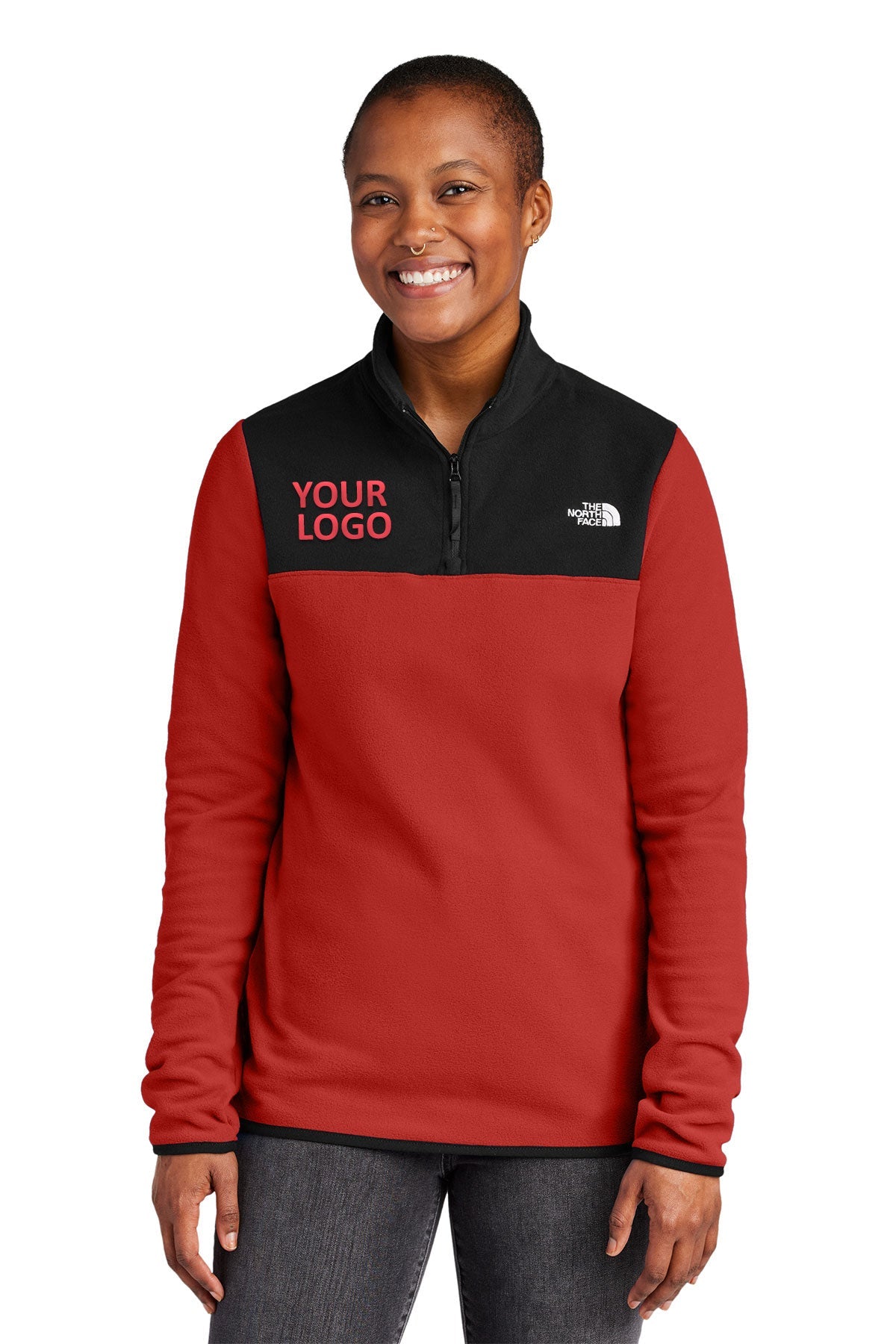 The North Face Rage Red / TNF Black NF0A7V4M jackets with company logo