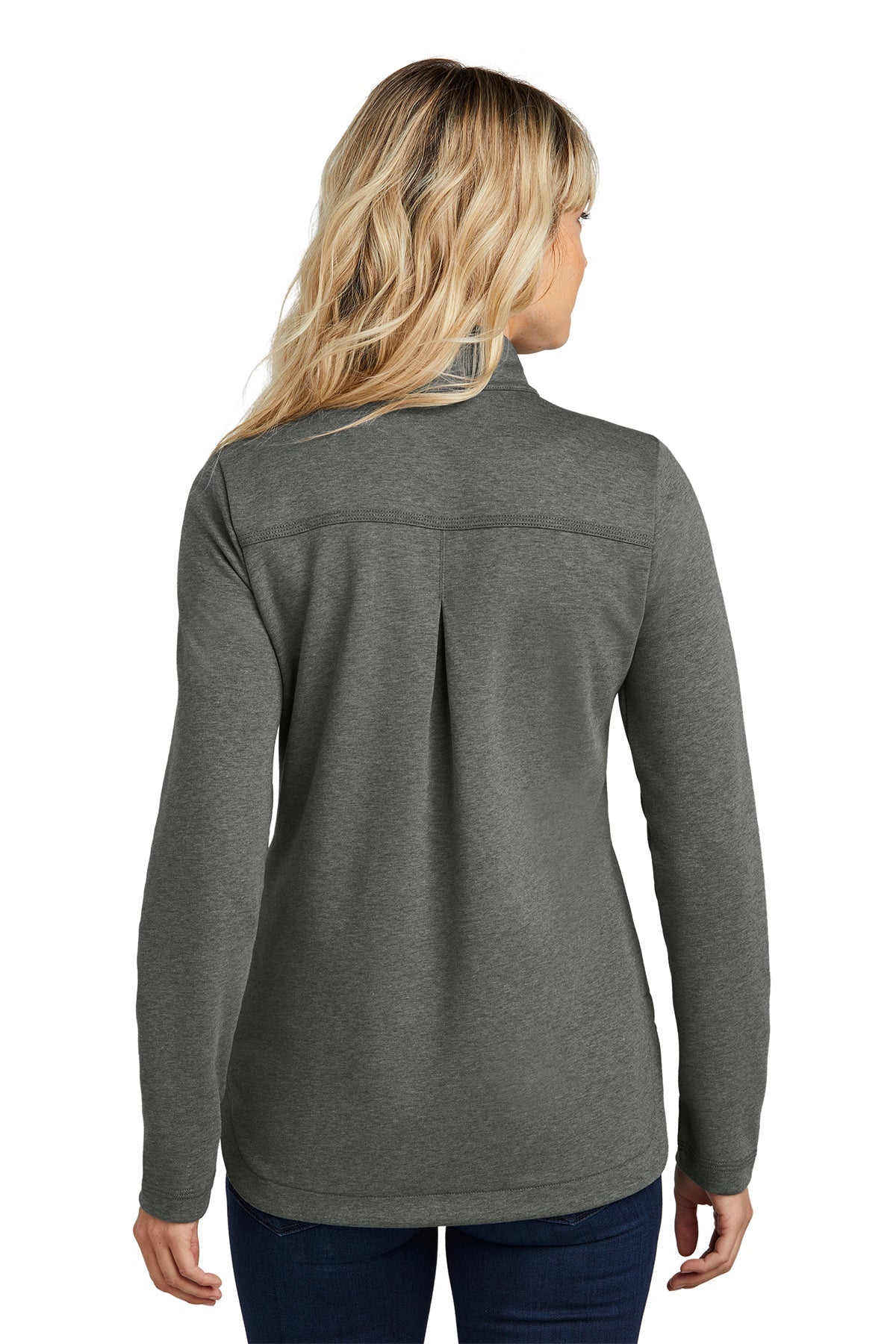 TravisMathew Ladies Coveside Custom Zip Sweatshirts, Dark Grey Heather