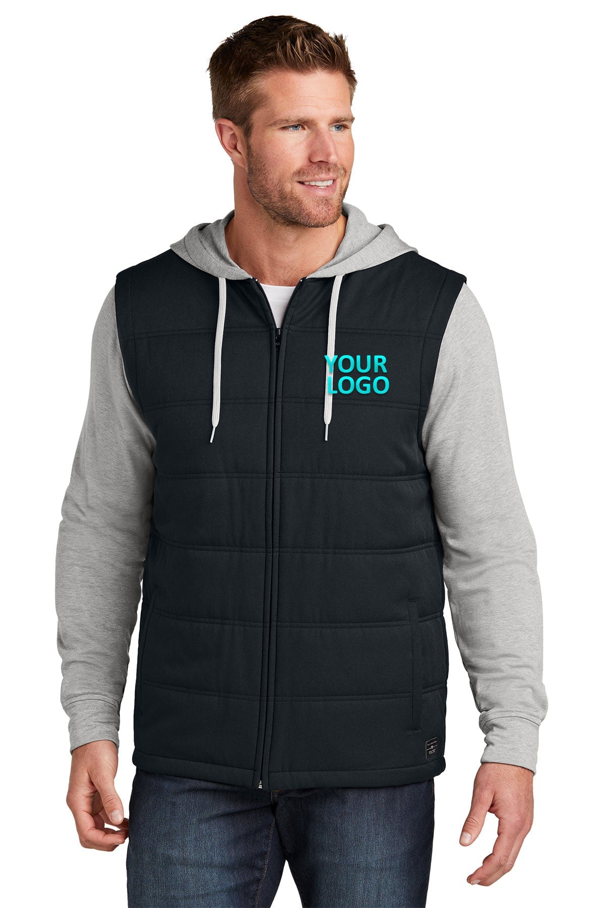 TravisMathew Black/ Grey Heather TM1MZ336 custom logo jackets