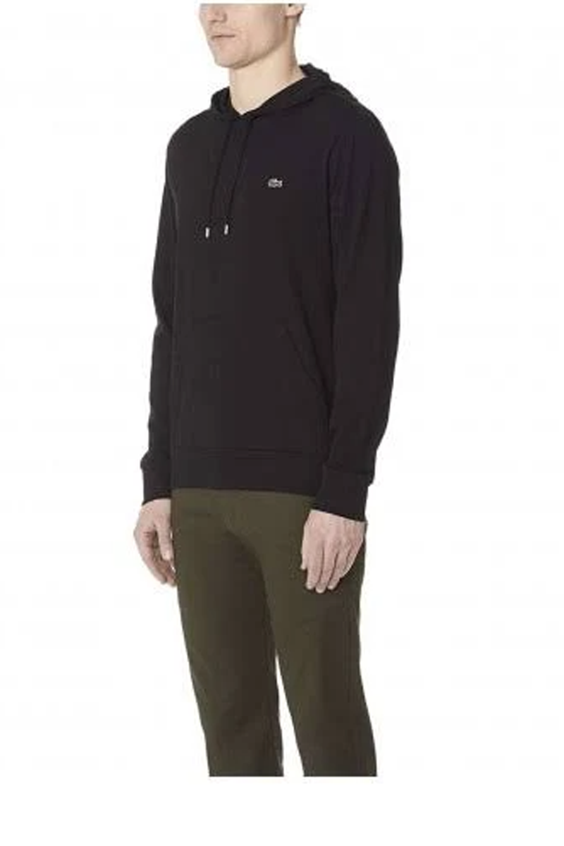 Custom Lacoste Mens Hooded Cotton T Shirt th9349 Black