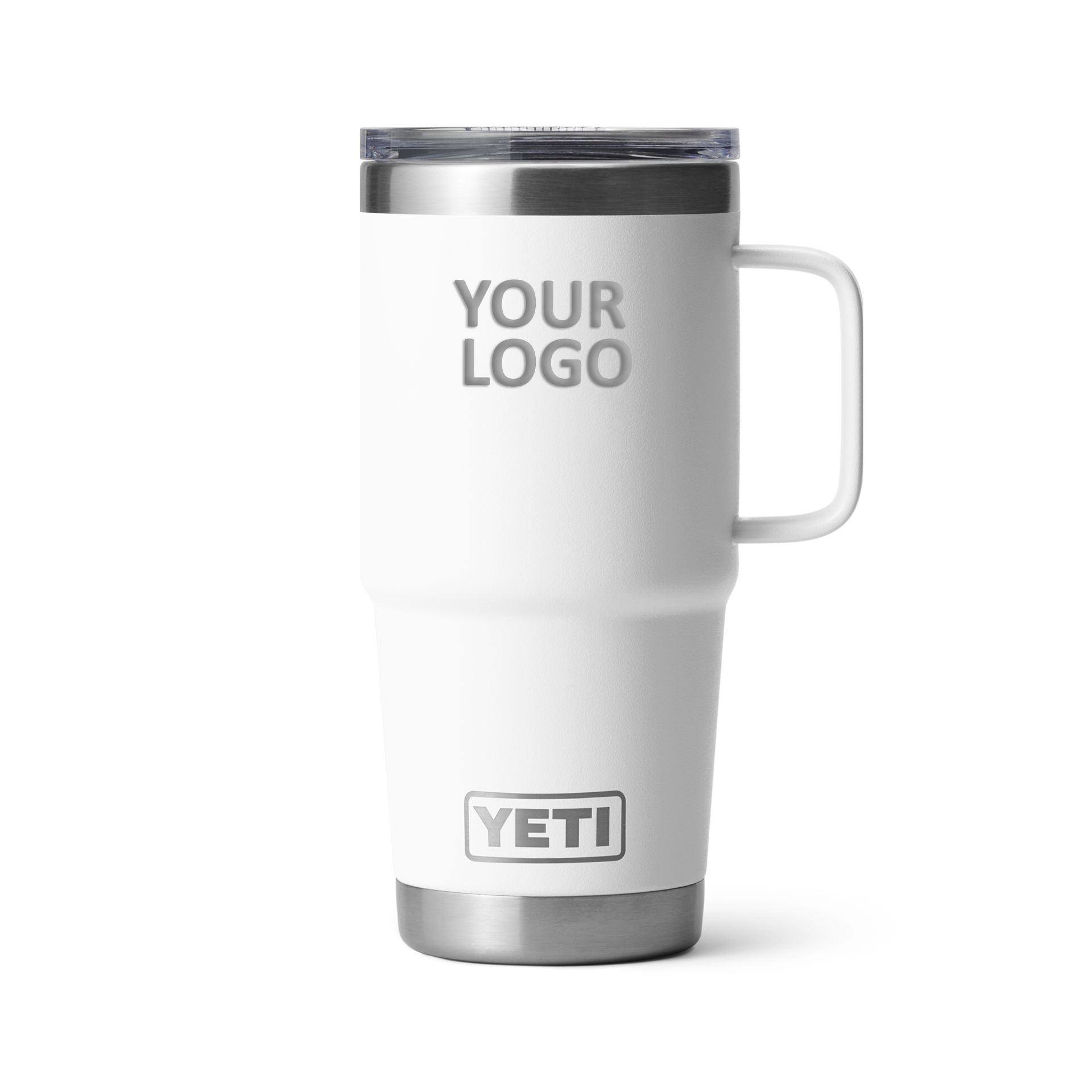 YETI Custom 20 oz Travel Mugs with Stronghold Lid, White