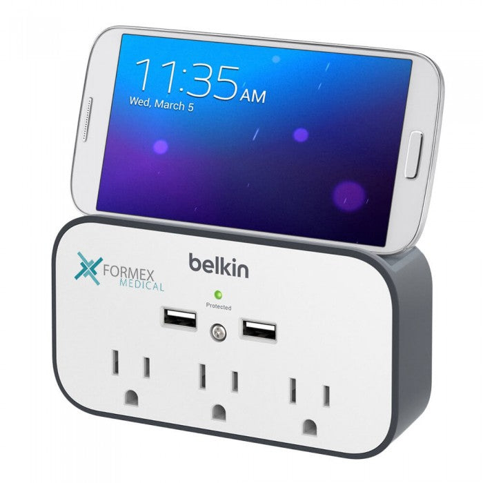 Belkin Wall Mount Surge Protector With Cradle, White