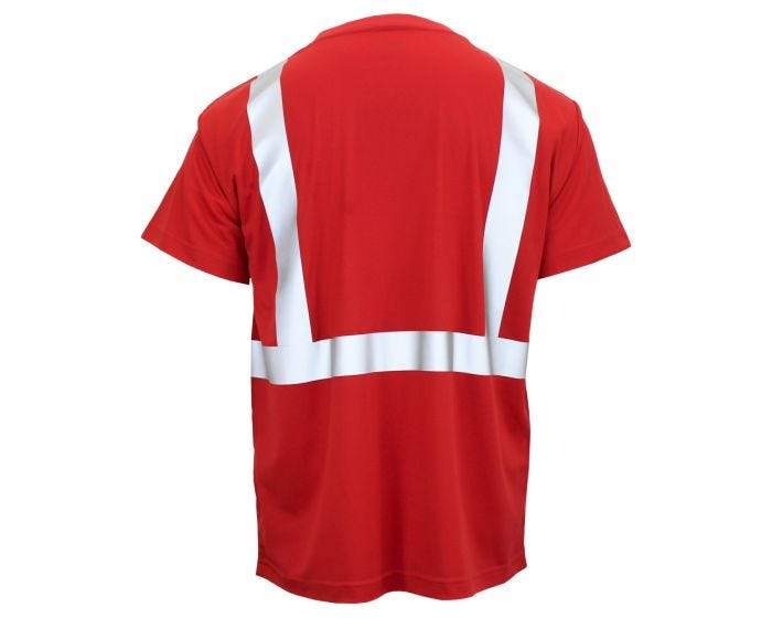 GSS NON ANSI MULTI COLOR SHORT SLEEVE SAFETY T SHIRT WITH BLACK BOTTOM 5124 RED
