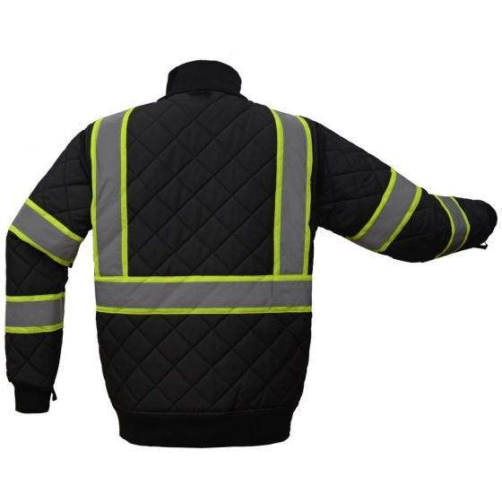 GSS Contrast Series Enhanced Visibility Quilted Safety Jacket 8009 Black