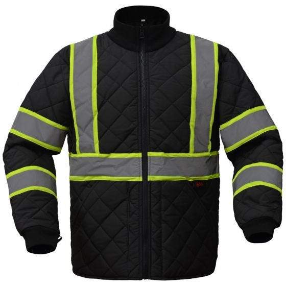 GSS Contrast Series Enhanced Visibility Quilted Safety Jacket 8009 Black