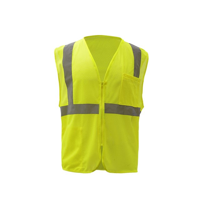 GSS Standard Class 2 Mesh Zipper Safety Vest 1001 Lime