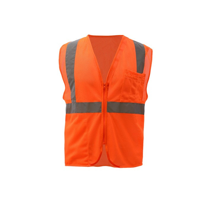 GSS Standard Class 2 Mesh Zipper Safety Vest 1002 Orange