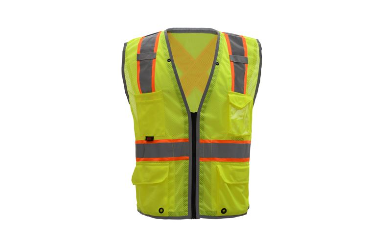 GSS Hype Lite Class 2 Safety Vest with Reflective Piping X Back 1601 Lime