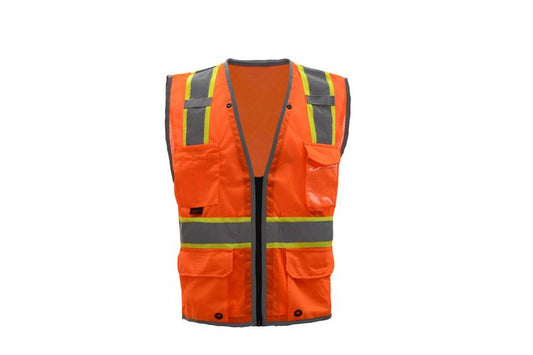 GSS Hype Lite Class 2 Safety Vest with Reflective Piping X Back 1602 Orange