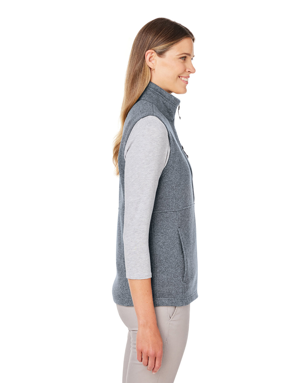 Marmot Ladies Dropline Sweater Fleece Vests, Steel Onyx