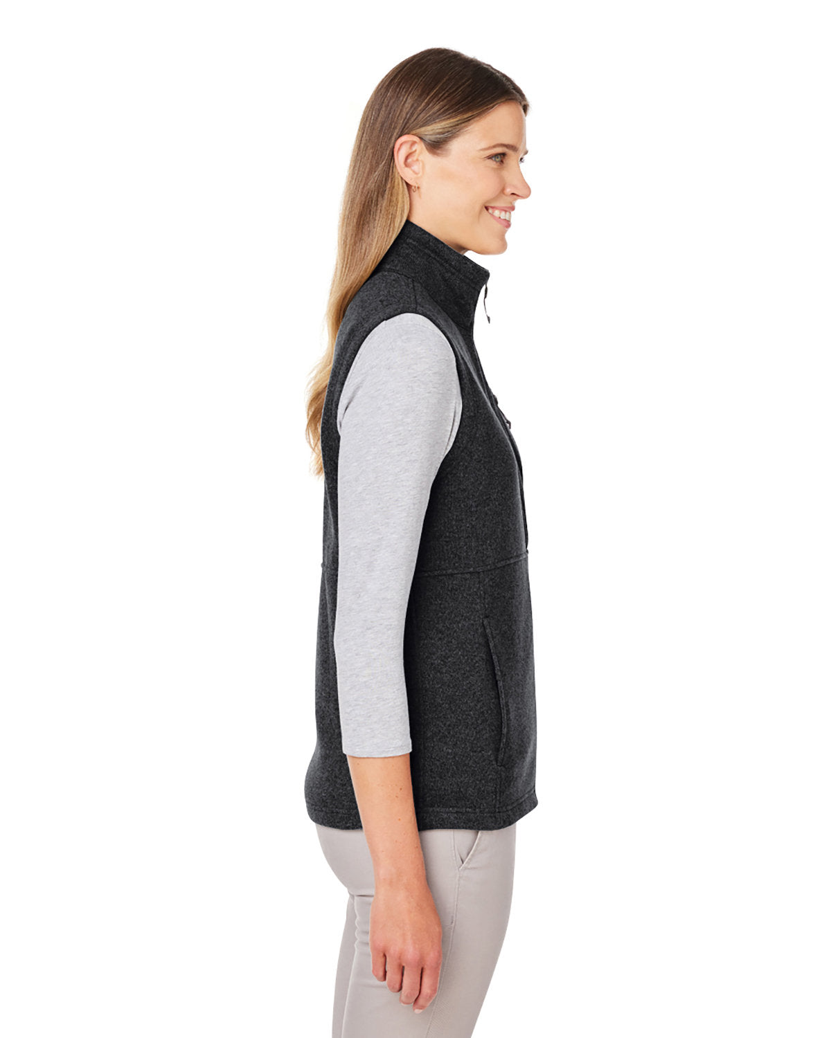 Marmot Ladies Dropline Sweater Fleece Vests, Black