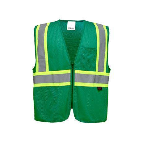 gss enhanced visibility multi color vest 3136 green