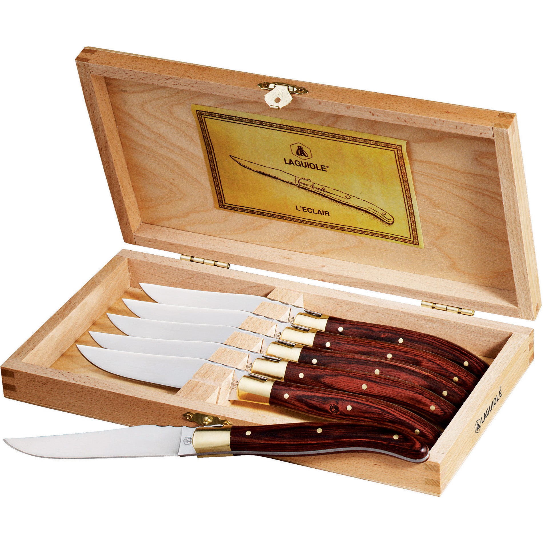 Laguiole 6-Piece Steak Knife Set (Wood)