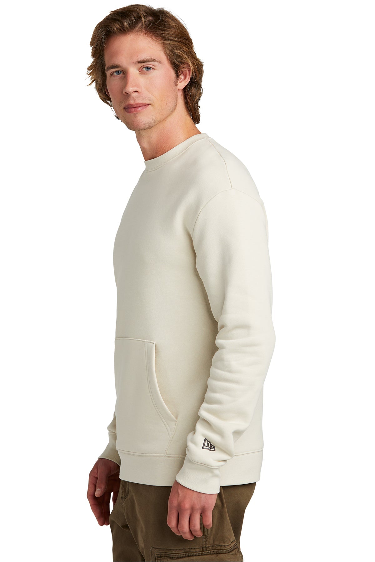 New Era Heritage Fleece Custom Pocket Sweatshirts, Soft Beige