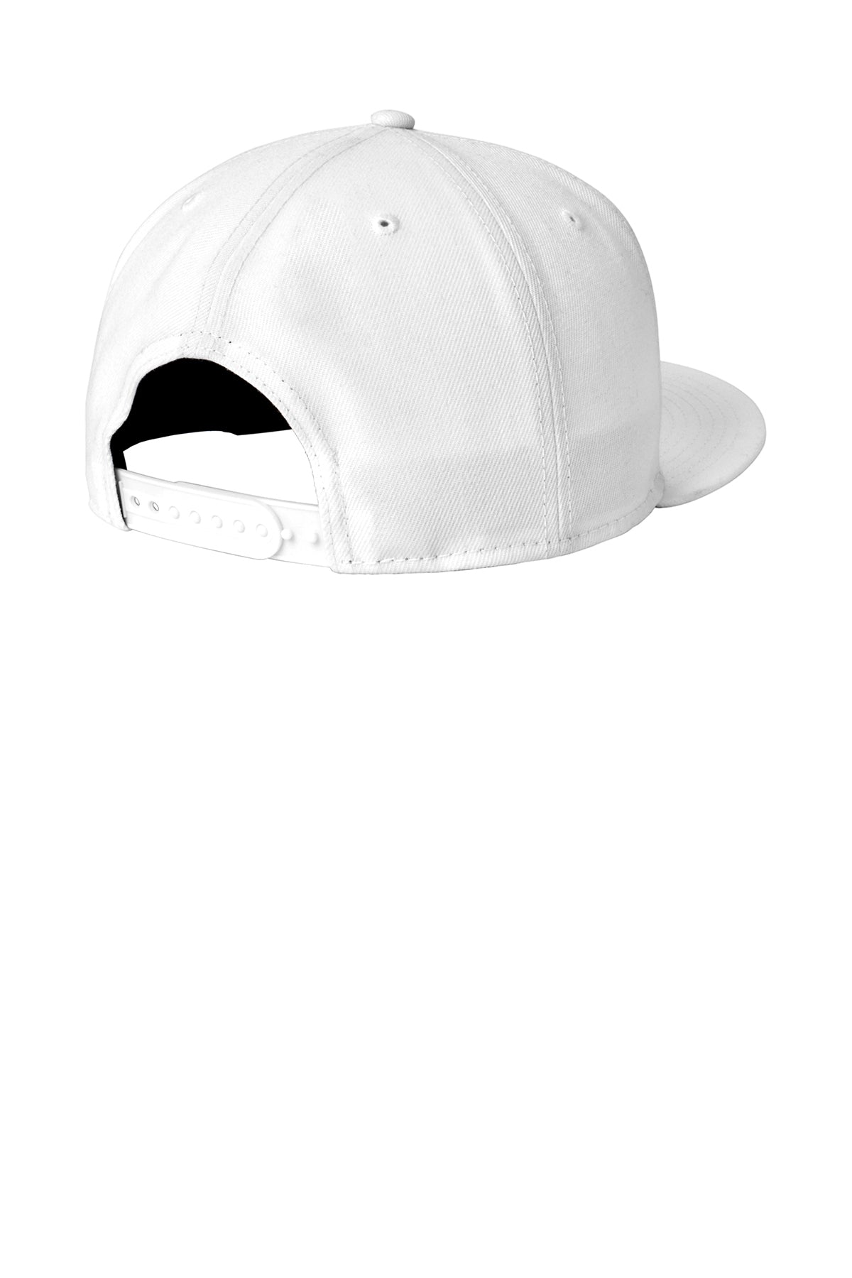 New Era Flat Bill Custom Snapback Caps, White