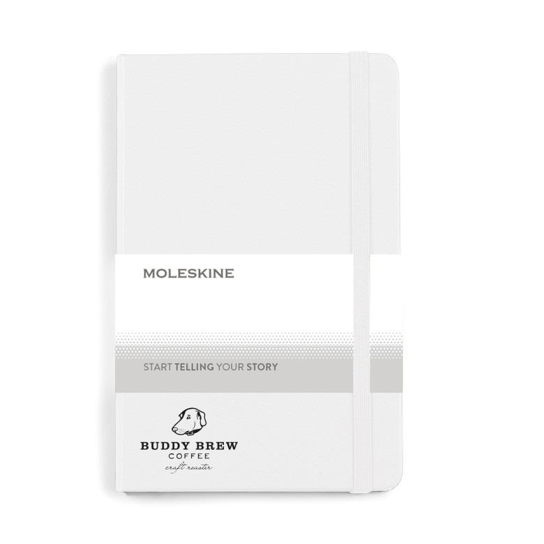 Moleskine Hard Cover Ruled Medium Notebook White