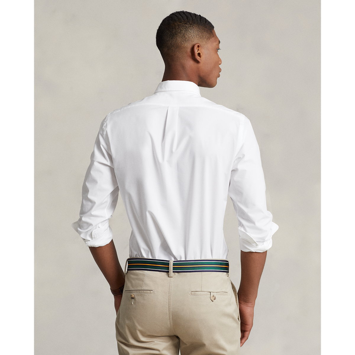 opener grot stopverf Custom Ralph Lauren Mens Long-Sleeve Sport Shirt Fit White