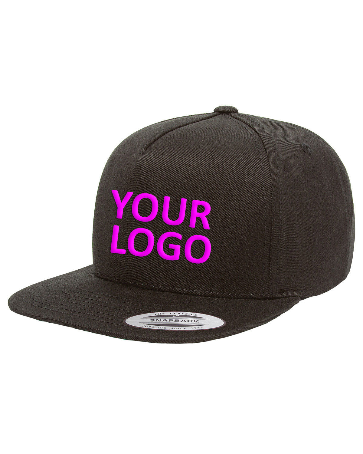 Yupoong Adult 5-Panel Cotton Twill Snapback Cap Y6007 BLACK