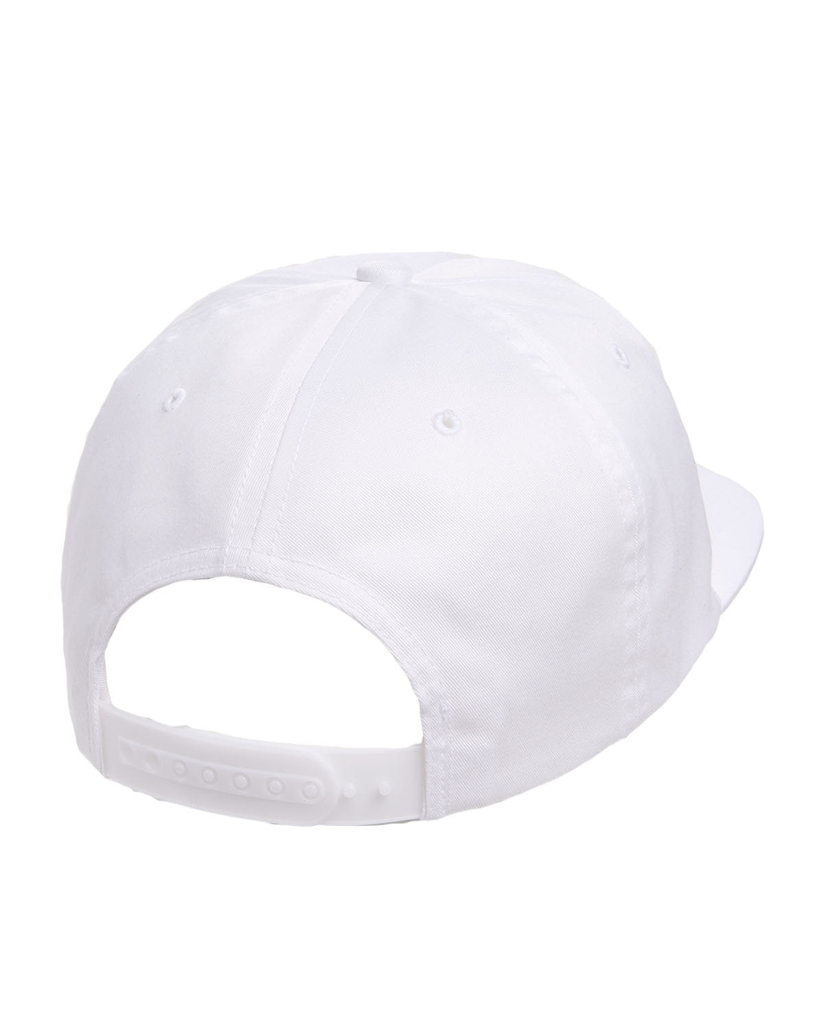 Yupoong Unstructured 5-Panel Branded Snapback Caps, White