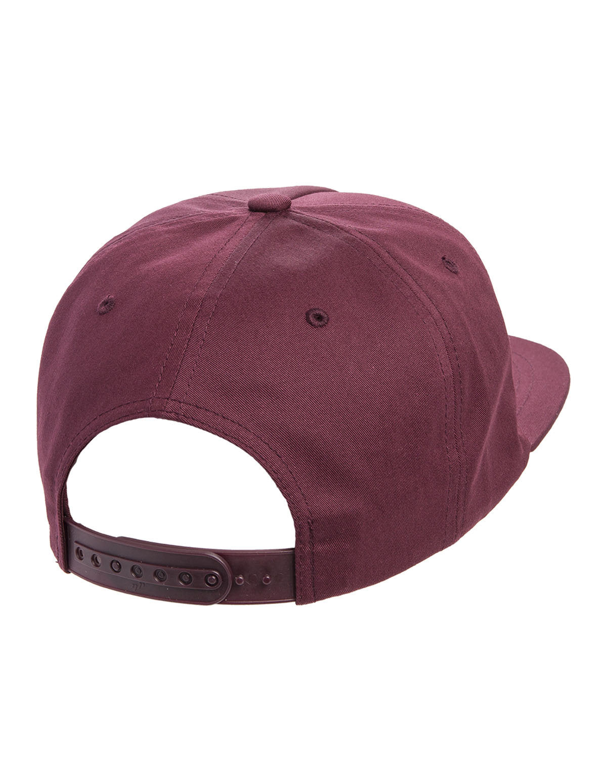 Yupoong Unstructured 5-Panel Branded Snapback Caps, Maroon
