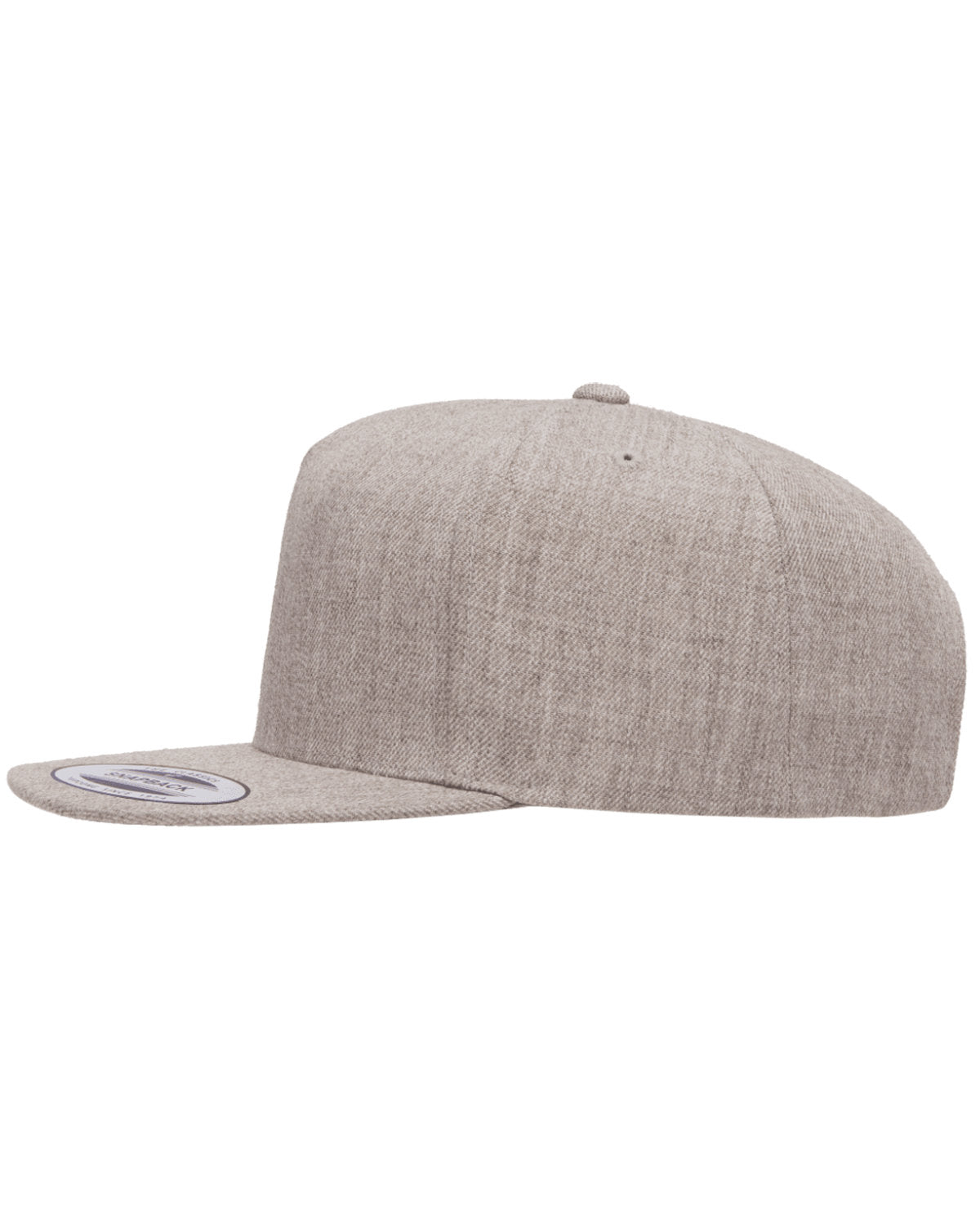 Yupoong 5-Panel Structured FlAthletic Visor Classic Branded Snapback Caps, Heather Grey